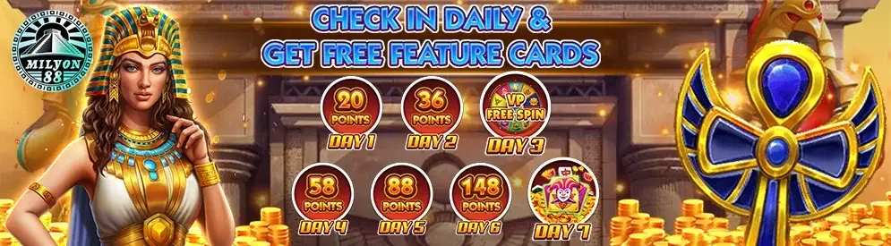Milyon88 Check In Daily & Get Free Feature Cards